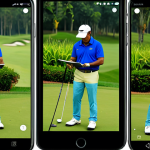 **

"A professional golf coach in Malaysia, fully clothed in golf attire, using a tablet to securely review a client's performance data on the golf course, appropriate content, safe for work, professional, perfect anatomy, well-formed hands, natural pose, modern background."

**